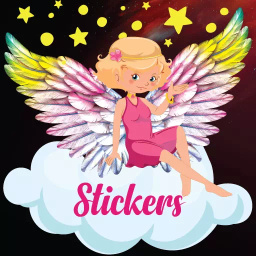English funny cartoon stickers app icon