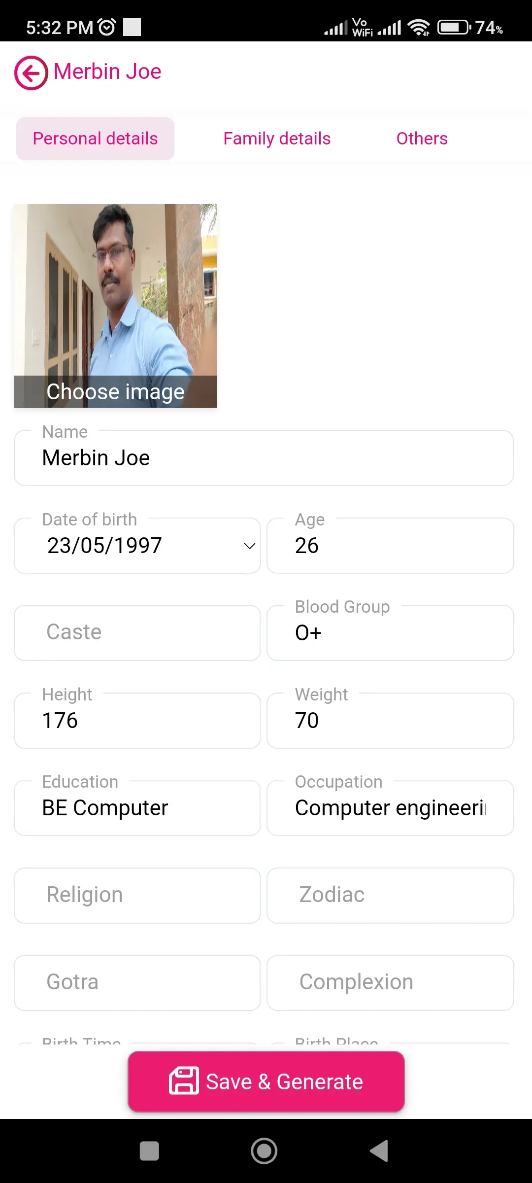 Marriage biodata profile maker app screenshot 2 for Android & iOS