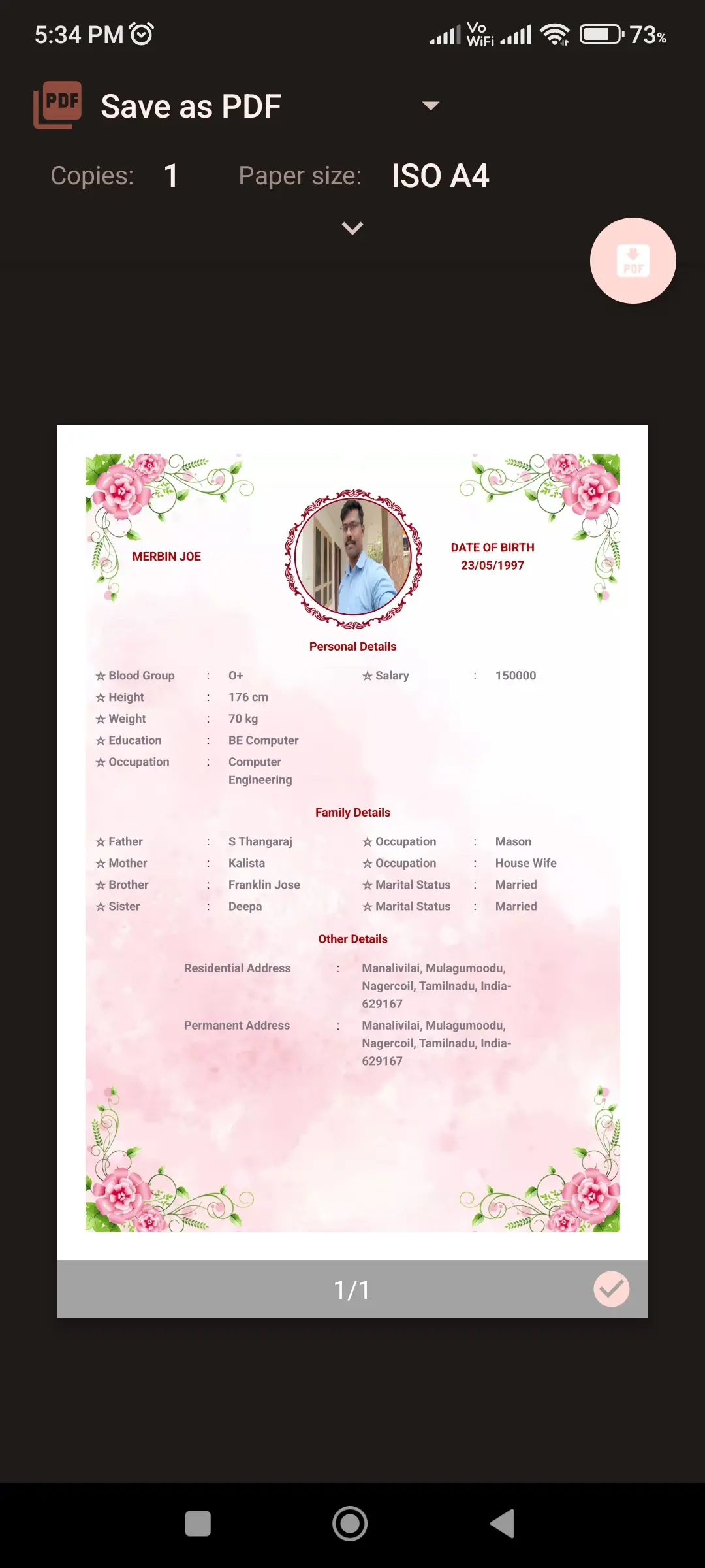 Marriage biodata profile maker app screenshot 6 for Android & iOS