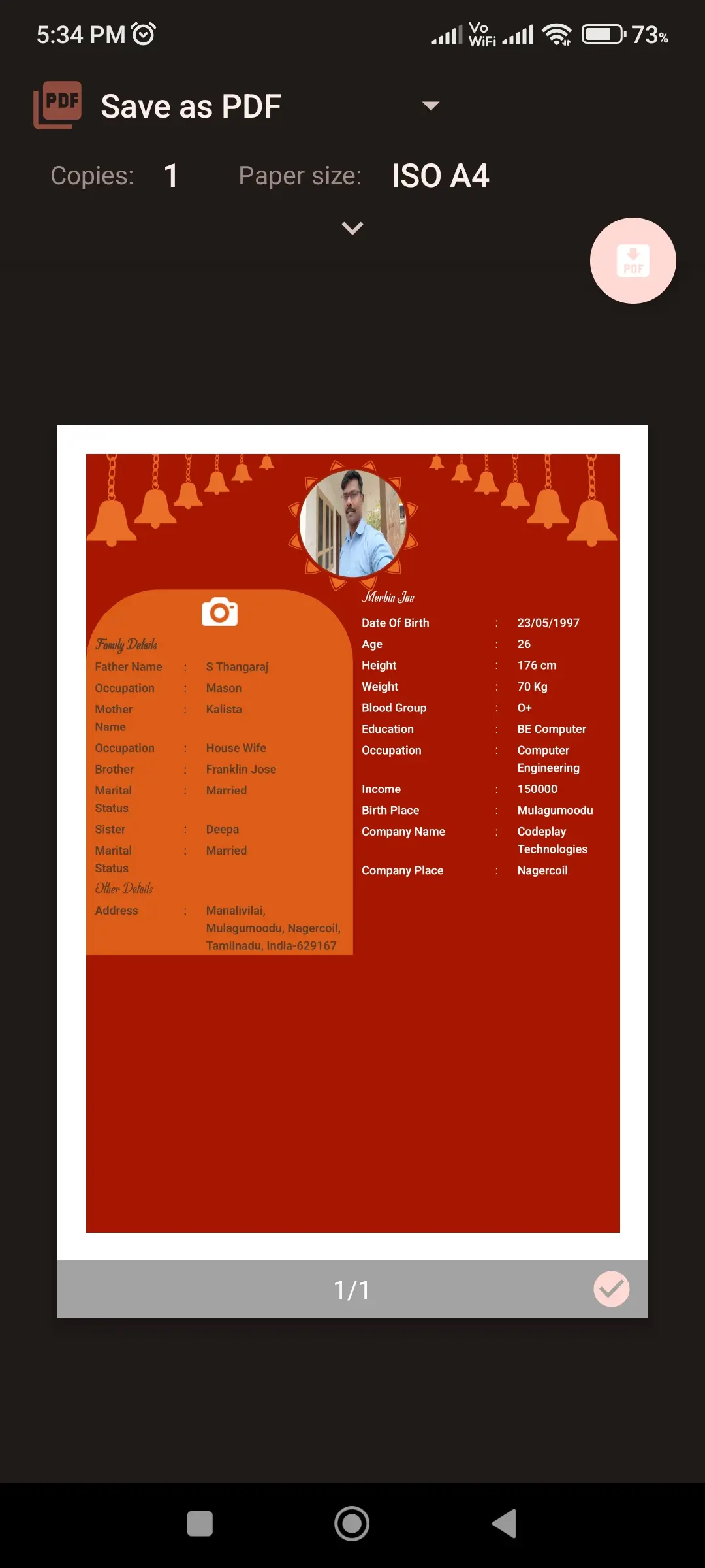 Marriage biodata profile maker app screenshot 8 for Android & iOS
