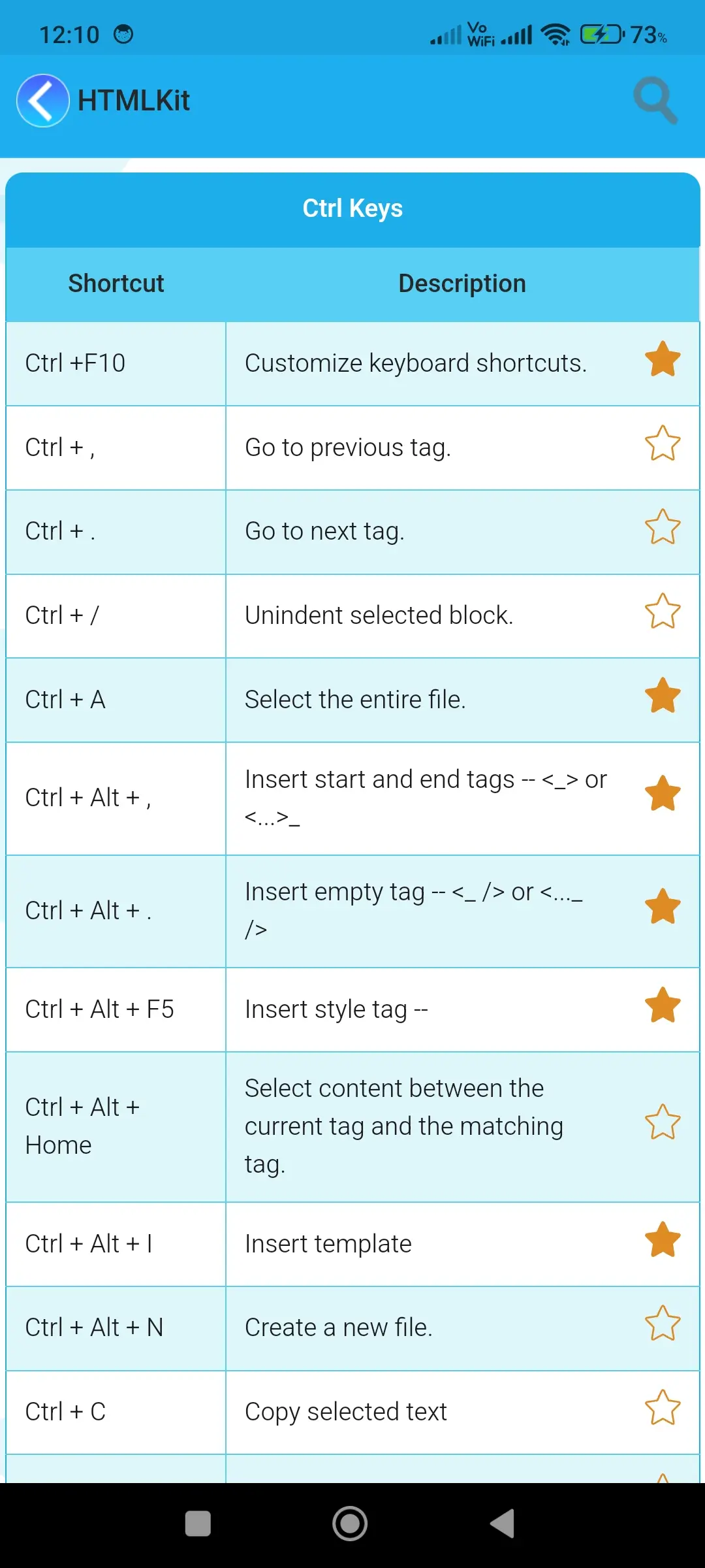 Computer keyboard shortcut key app screenshot 10 for Android & iOS