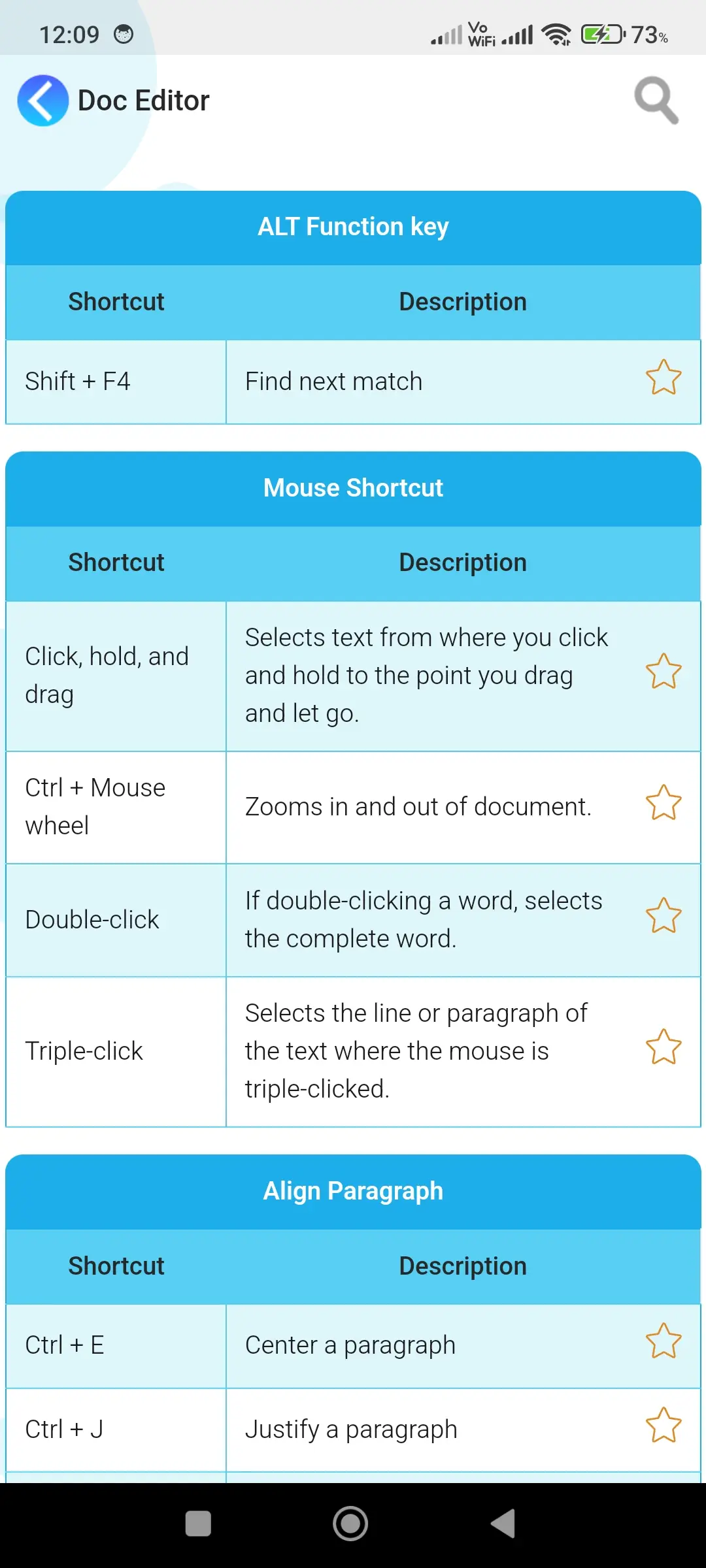 Computer keyboard shortcut key app screenshot 4 for Android & iOS