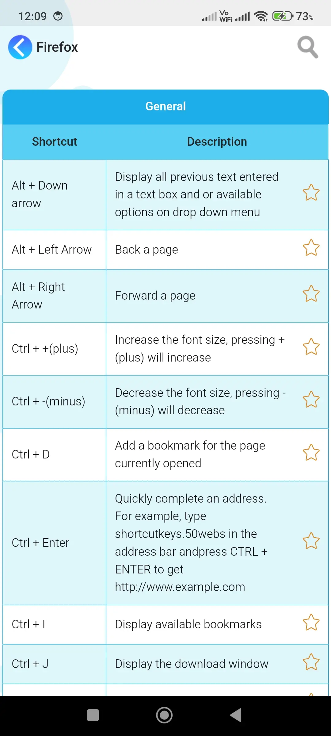 Computer keyboard shortcut key app screenshot 8 for Android & iOS