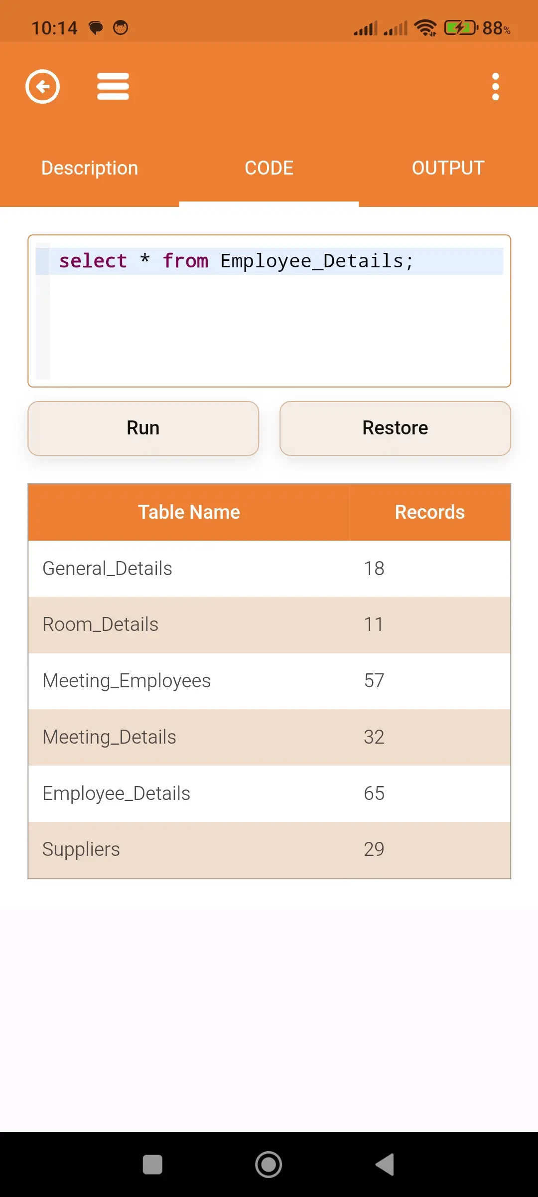 SQL Code Play app screenshot 2 for Android & iOS