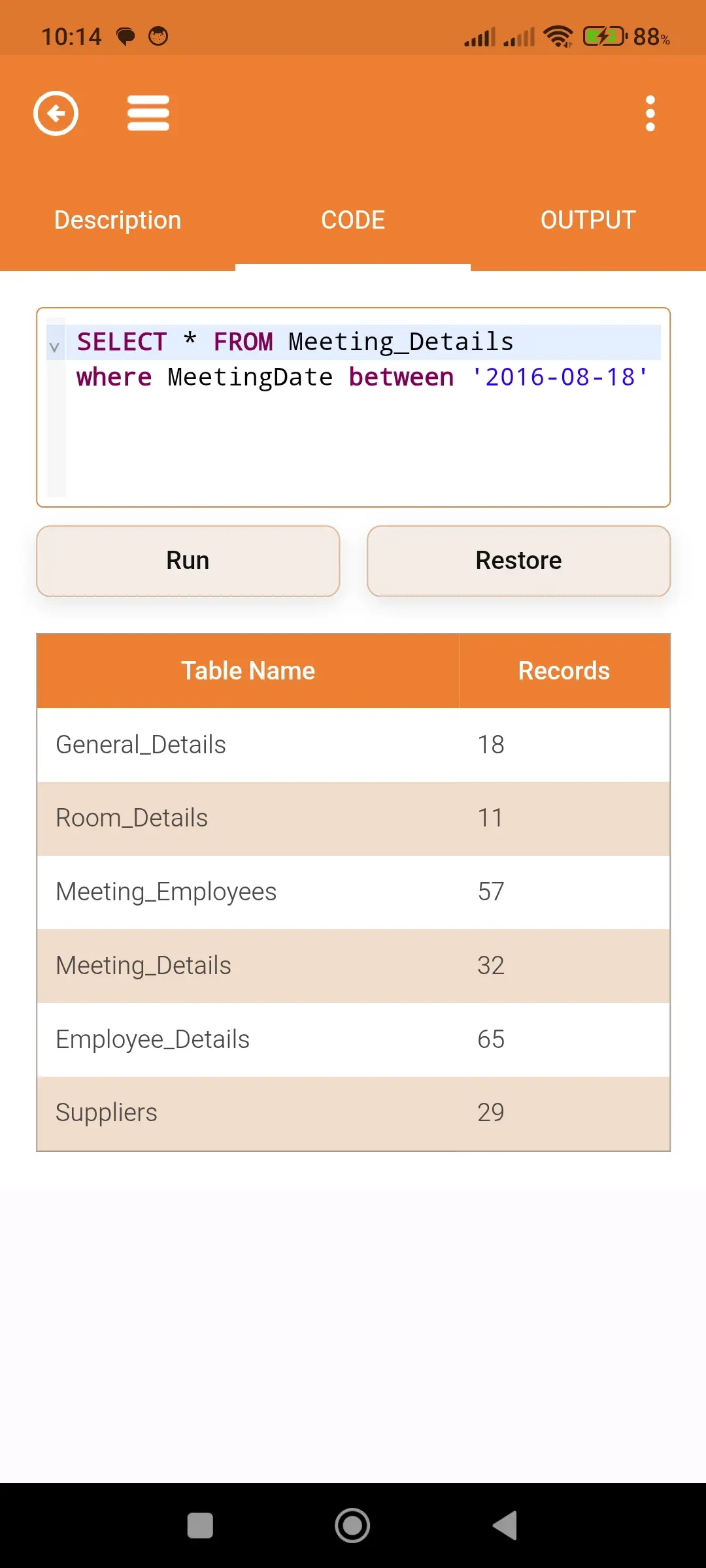 SQL Code Play app screenshot 5 for Android & iOS