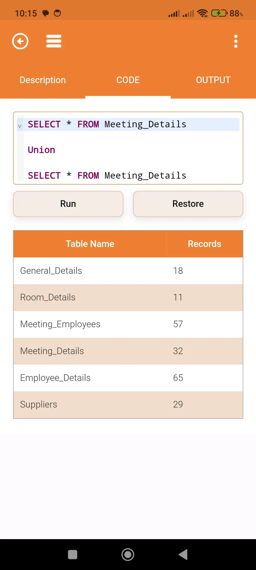 SQL Code Play app screenshot 8 for Android & iOS